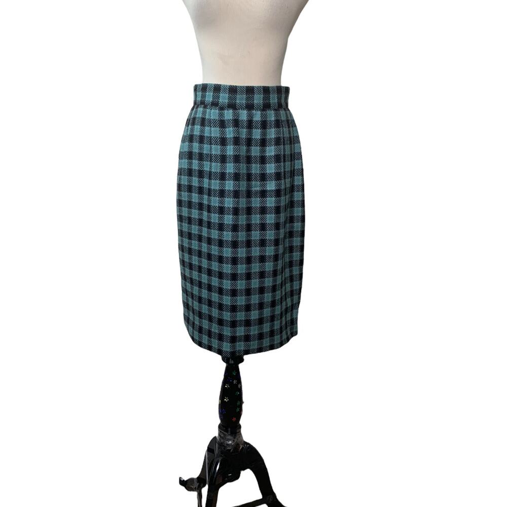 Jones New York vintage plaid wool lined pencil skirt size 6